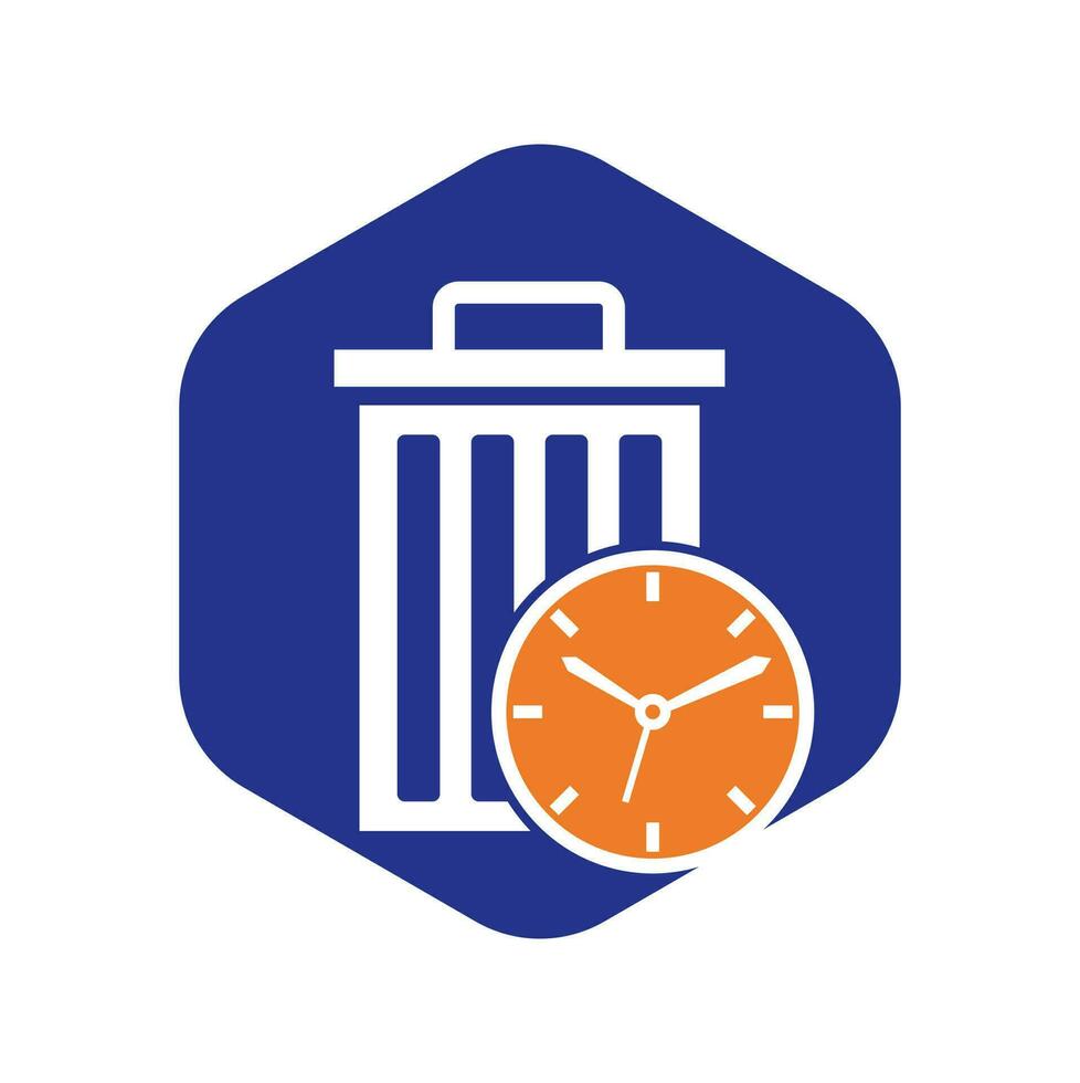 Waste time vector logo template. Garbage Time Logo Template Design.