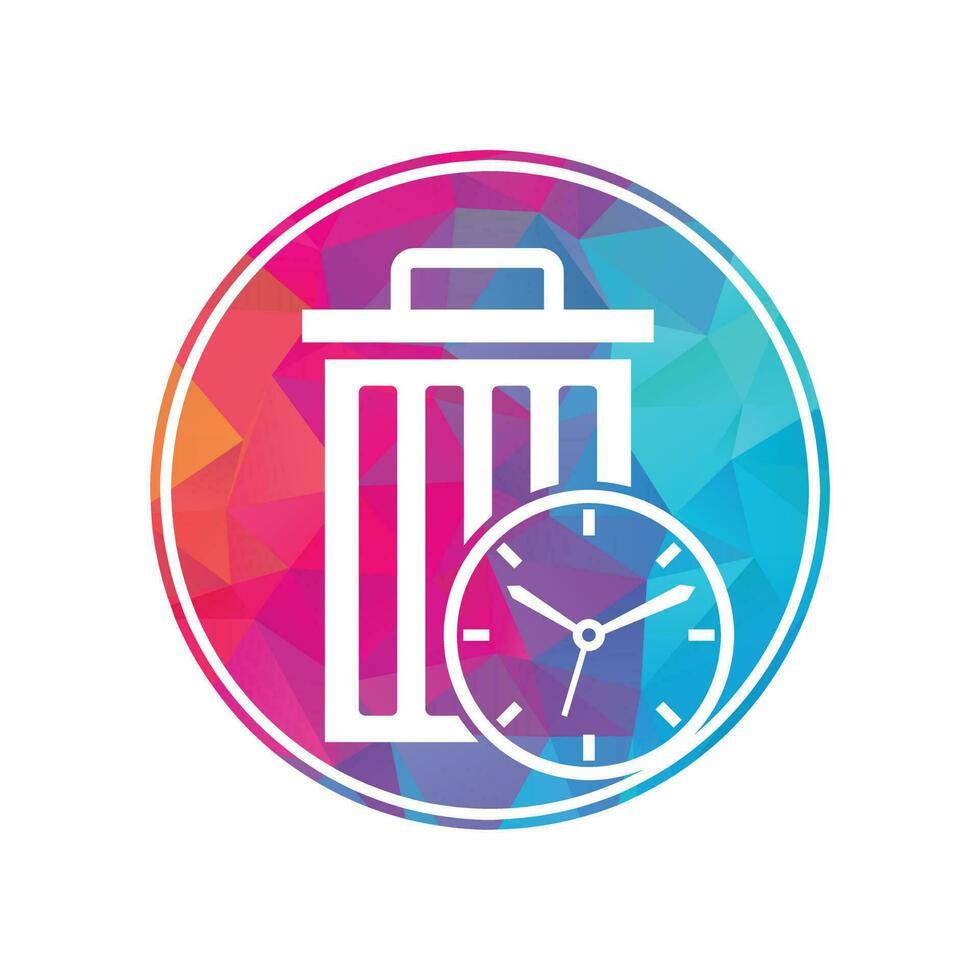 Waste time vector logo template. Garbage Time Logo Template Design.