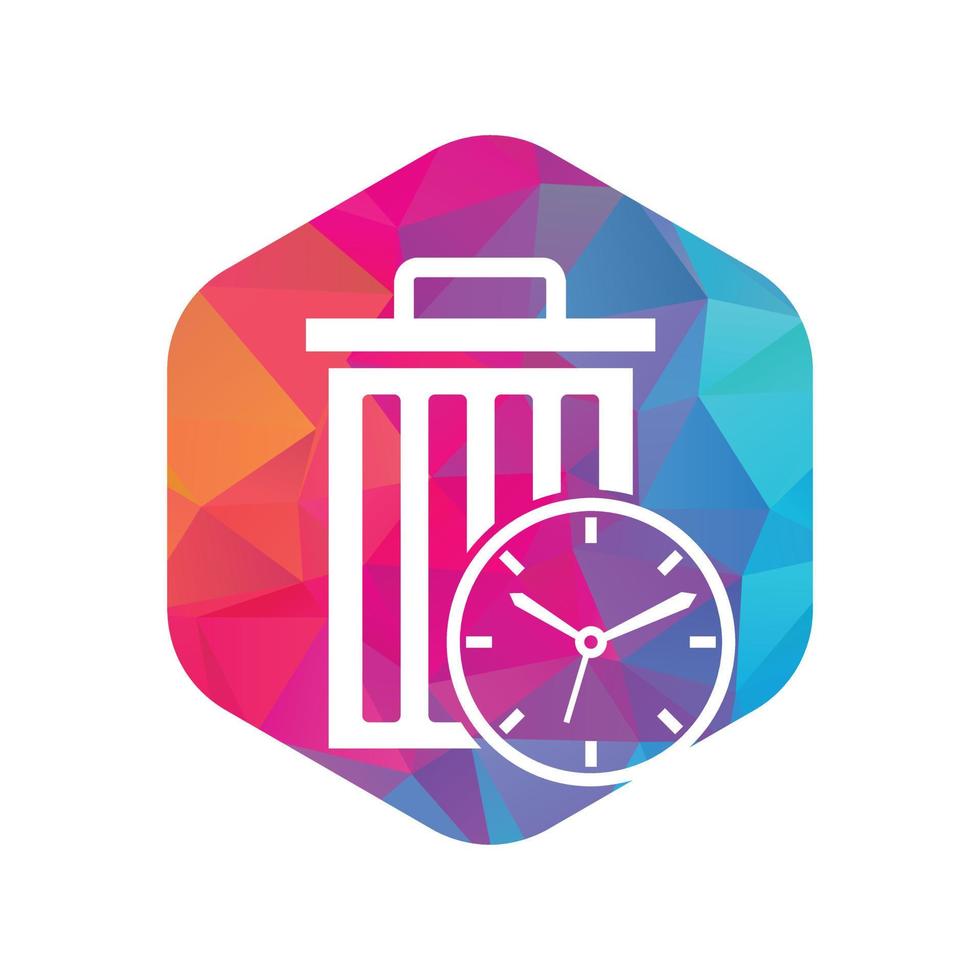 Waste time vector logo template. Garbage Time Logo Template Design