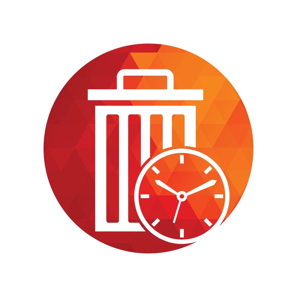 Waste time vector logo template. Garbage Time Logo Template Design