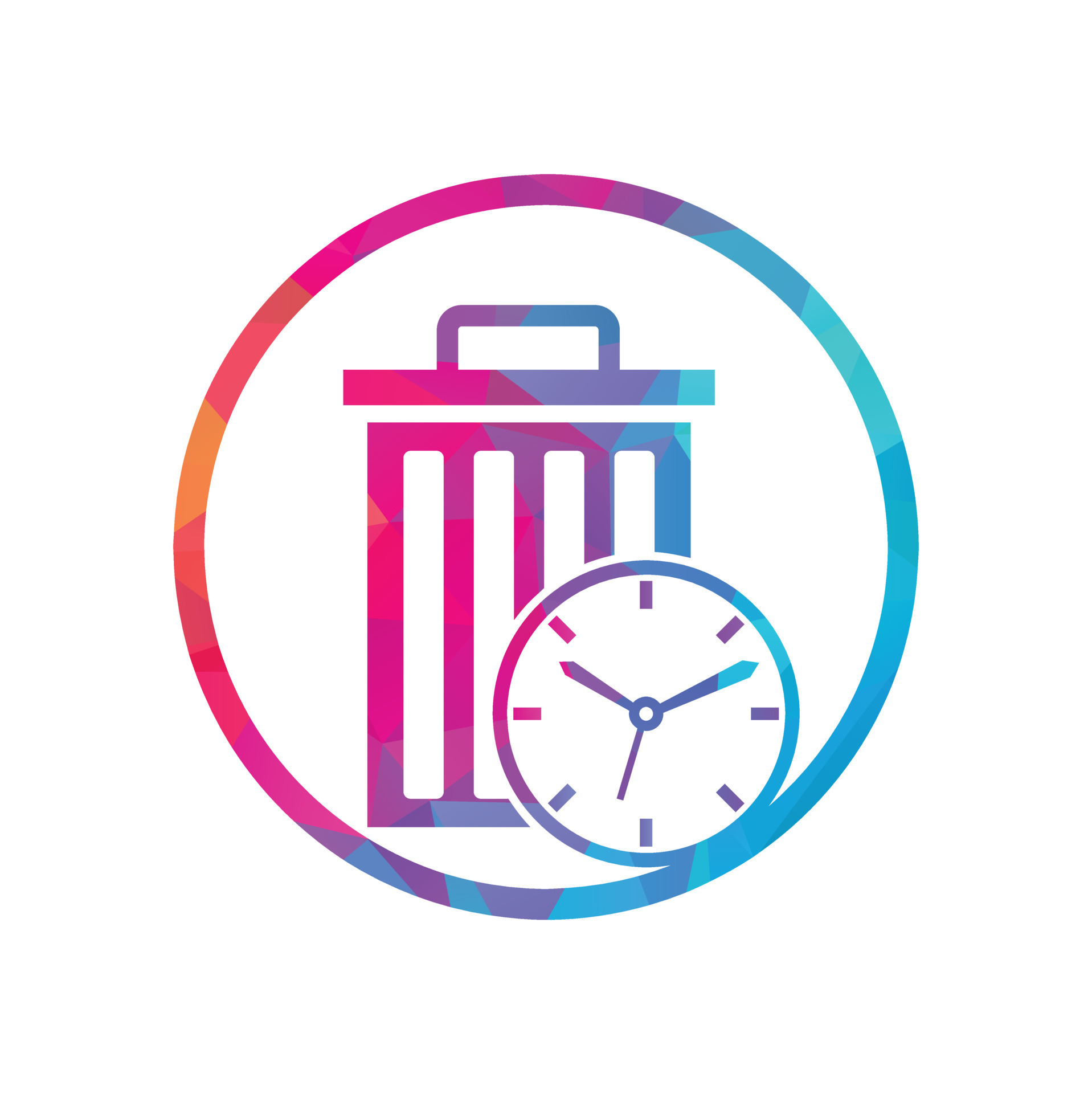 Waste time vector logo template. Garbage Time Logo Template Design