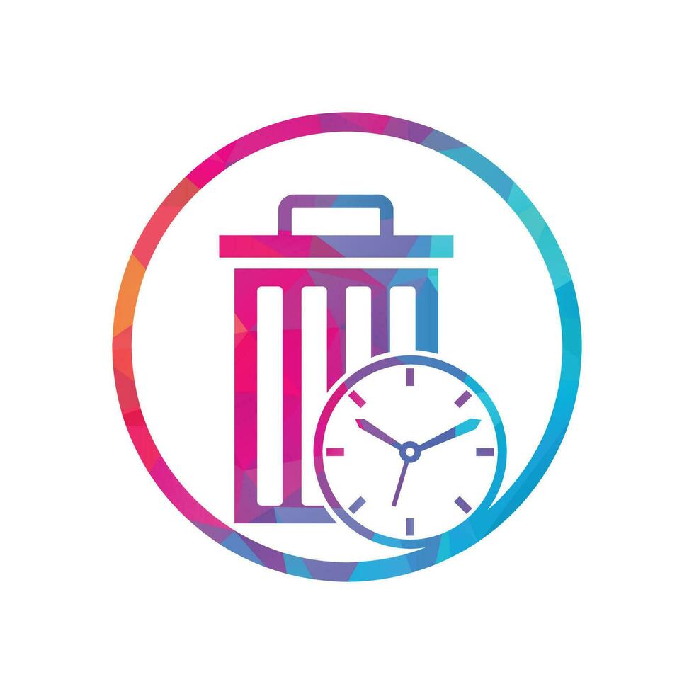 Waste time vector logo template. Garbage Time Logo Template Design.