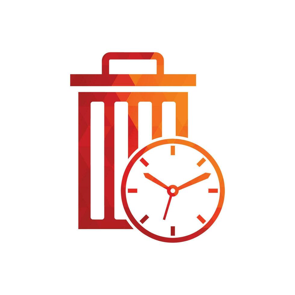 Waste time vector logo template. Garbage Time Logo Template Design.