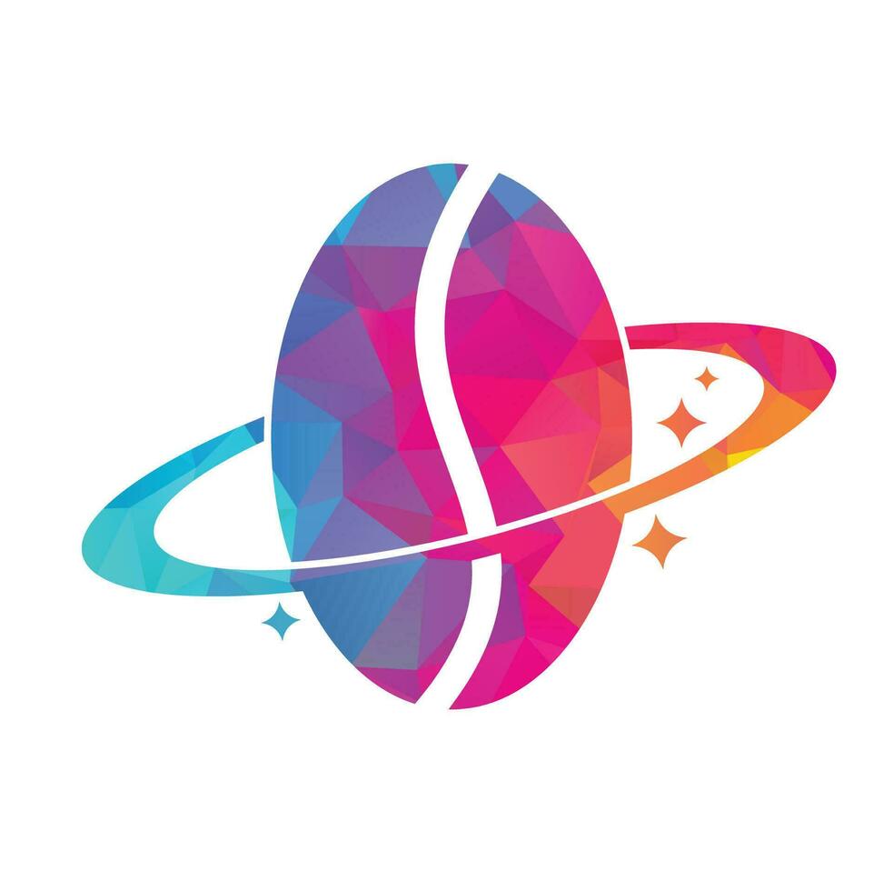 Coffee planet logo vector design.