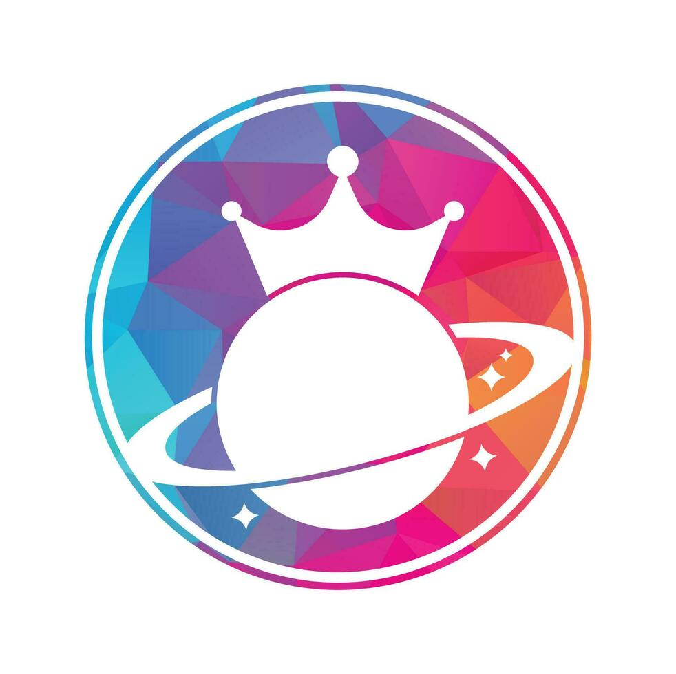 King Planet Vector Logo Design.
