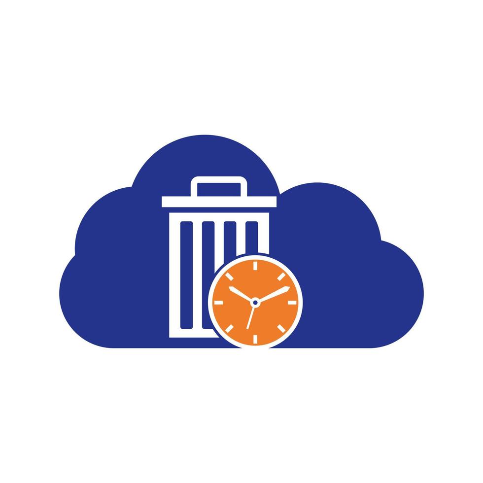 Waste time cloud shape concept vector logo template. Garbage Time Logo
