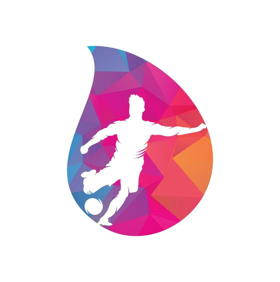 Soccer and Football Player logo design. Dribbling ball logo vector icon design.