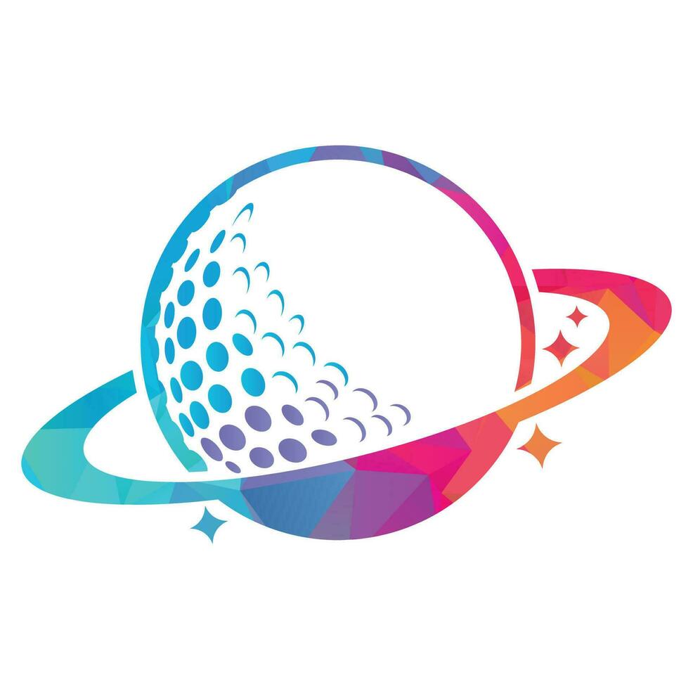 Planet golf vector logo design. Golf ball and planet vector logo design template.