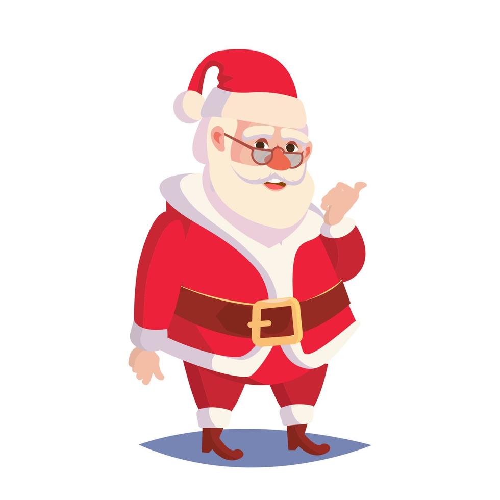 Santa Claus Isolated Vector. Classic Santa In Red Suit And Hat. Good For Banner, Brochure, Poster, Advertising Design. Isolated Flat Cartoon Character Illustration vector