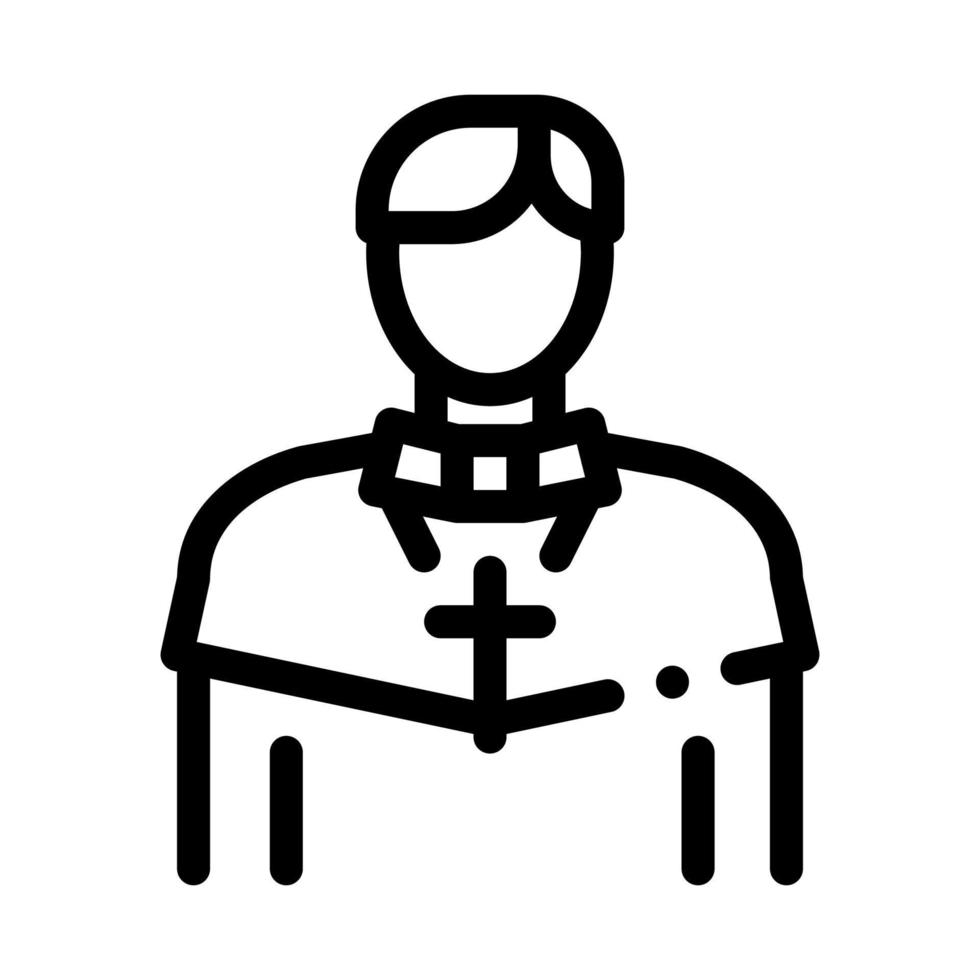 christian monk icon vector outline illustration