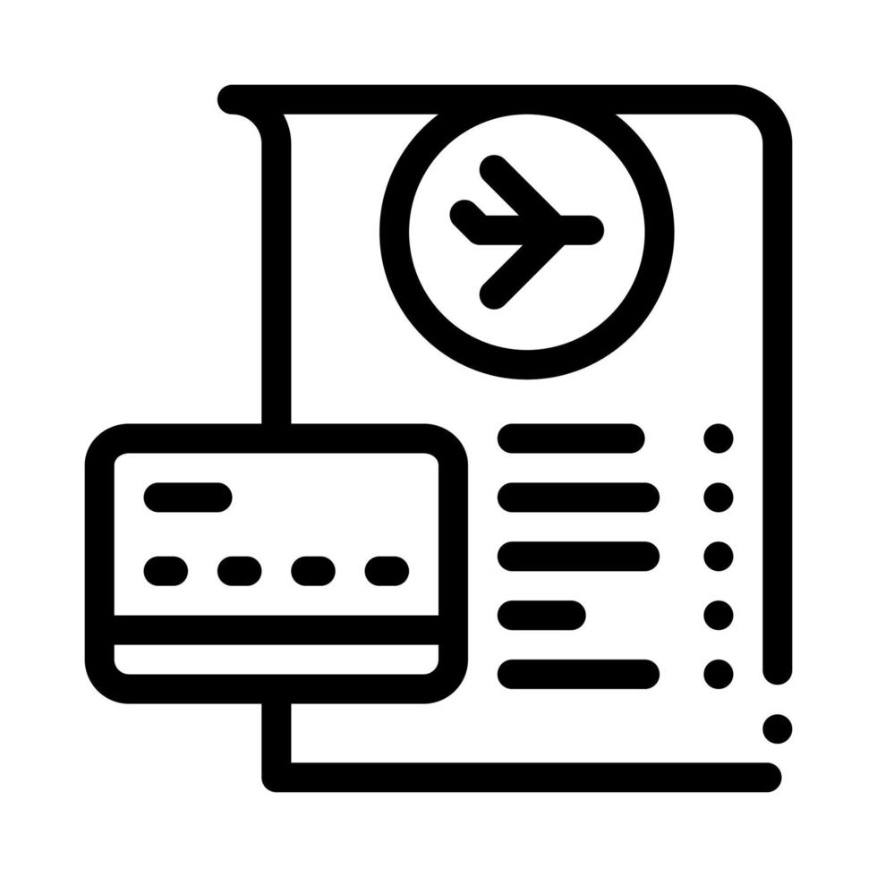 card for payment and check in duty free icon vector outline illustration