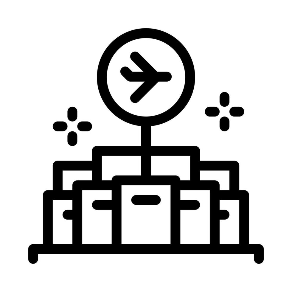 lot of goods in duty free icon vector outline illustration