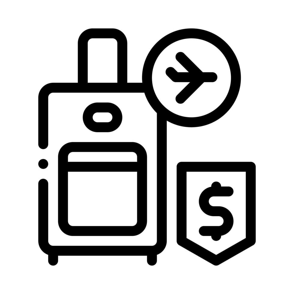 purchase suitcases with handle duty free icon vector outline illustration