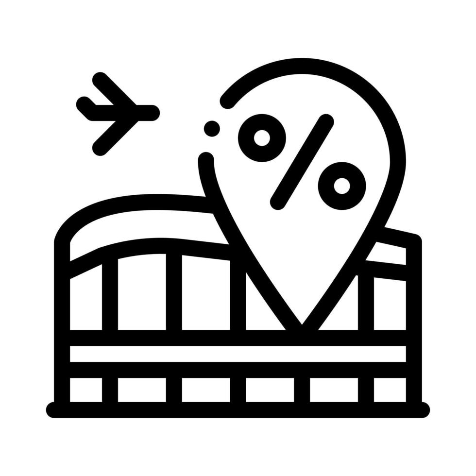 duty free increase in percent icon vector outline illustration