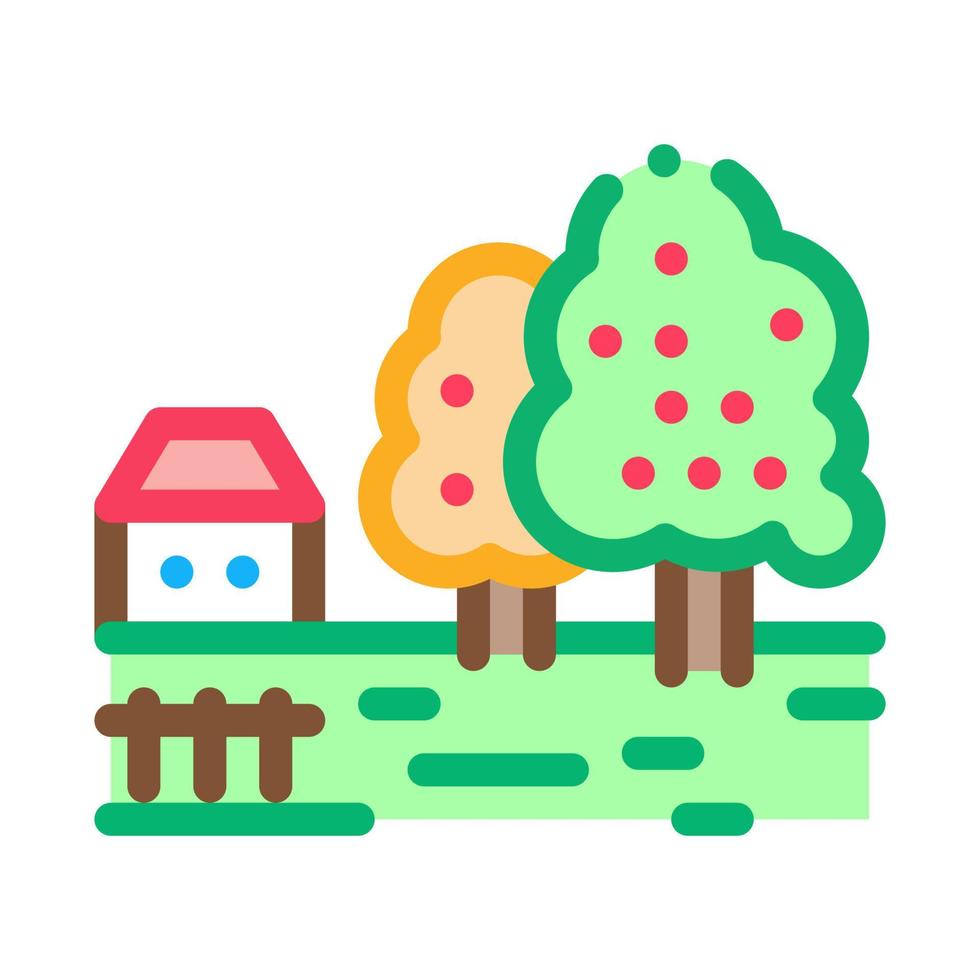 orchard in village icon vector outline illustration