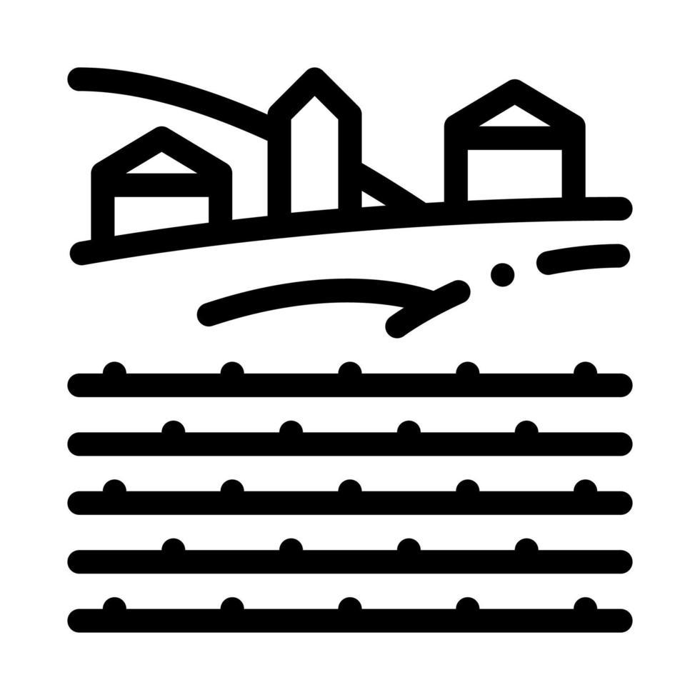 garden in village icon vector outline illustration