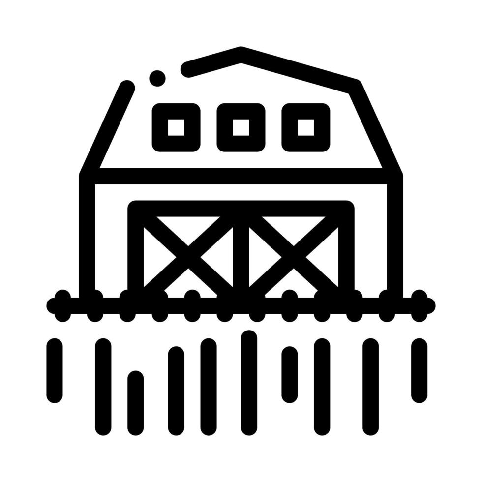 granja invernadero trigo campo icono vector contorno ilustración