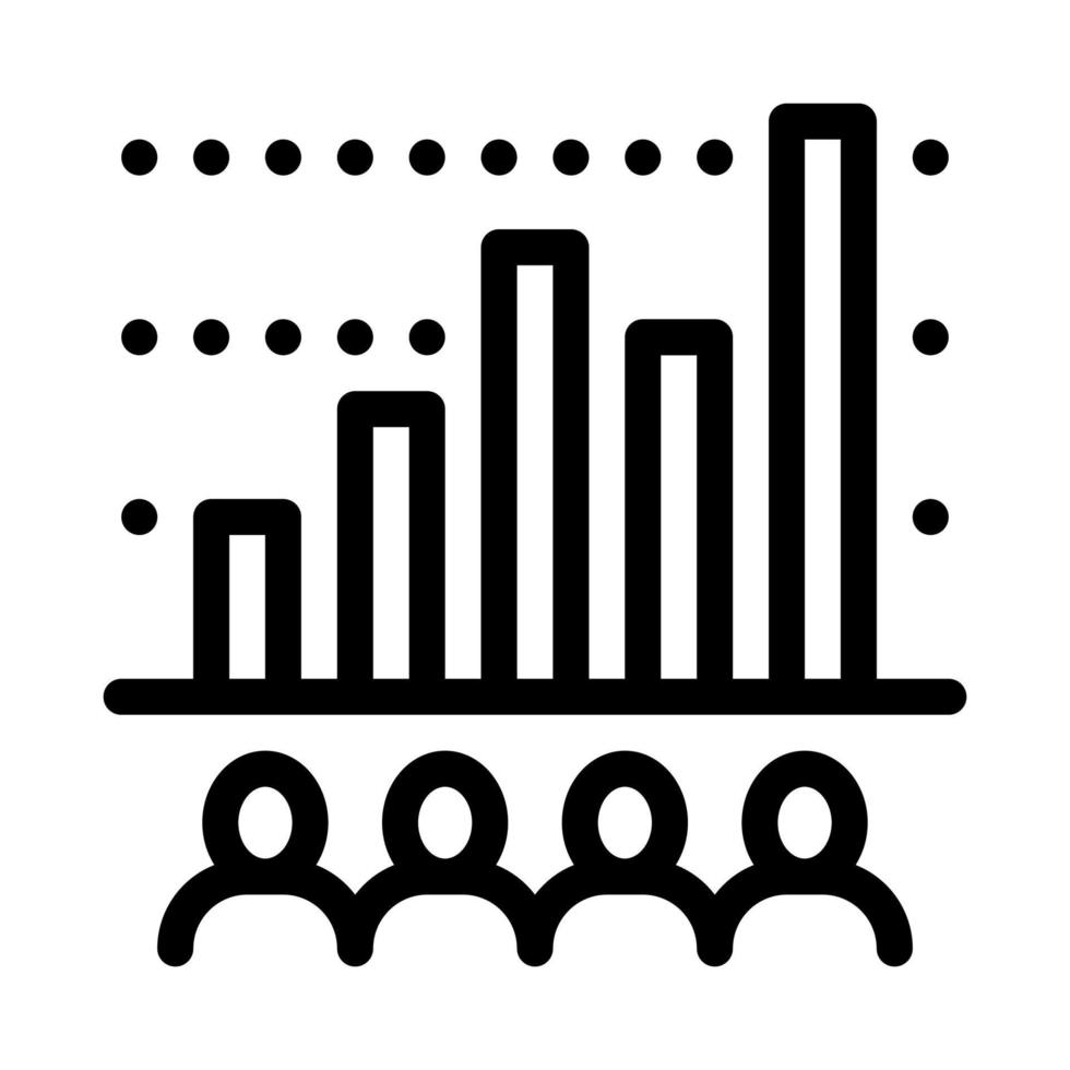 tourist bar graph icon vector outline illustration