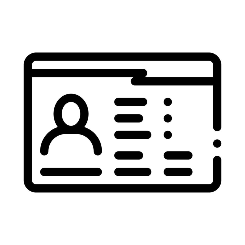 information folder about person icon vector outline illustration
