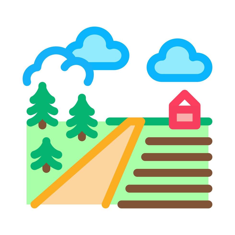 farm road icon vector outline illustration