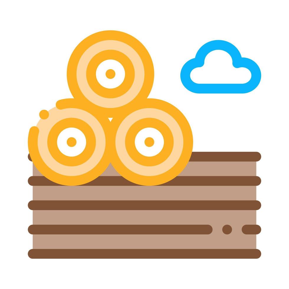 haystacks on ground icon vector outline illustration