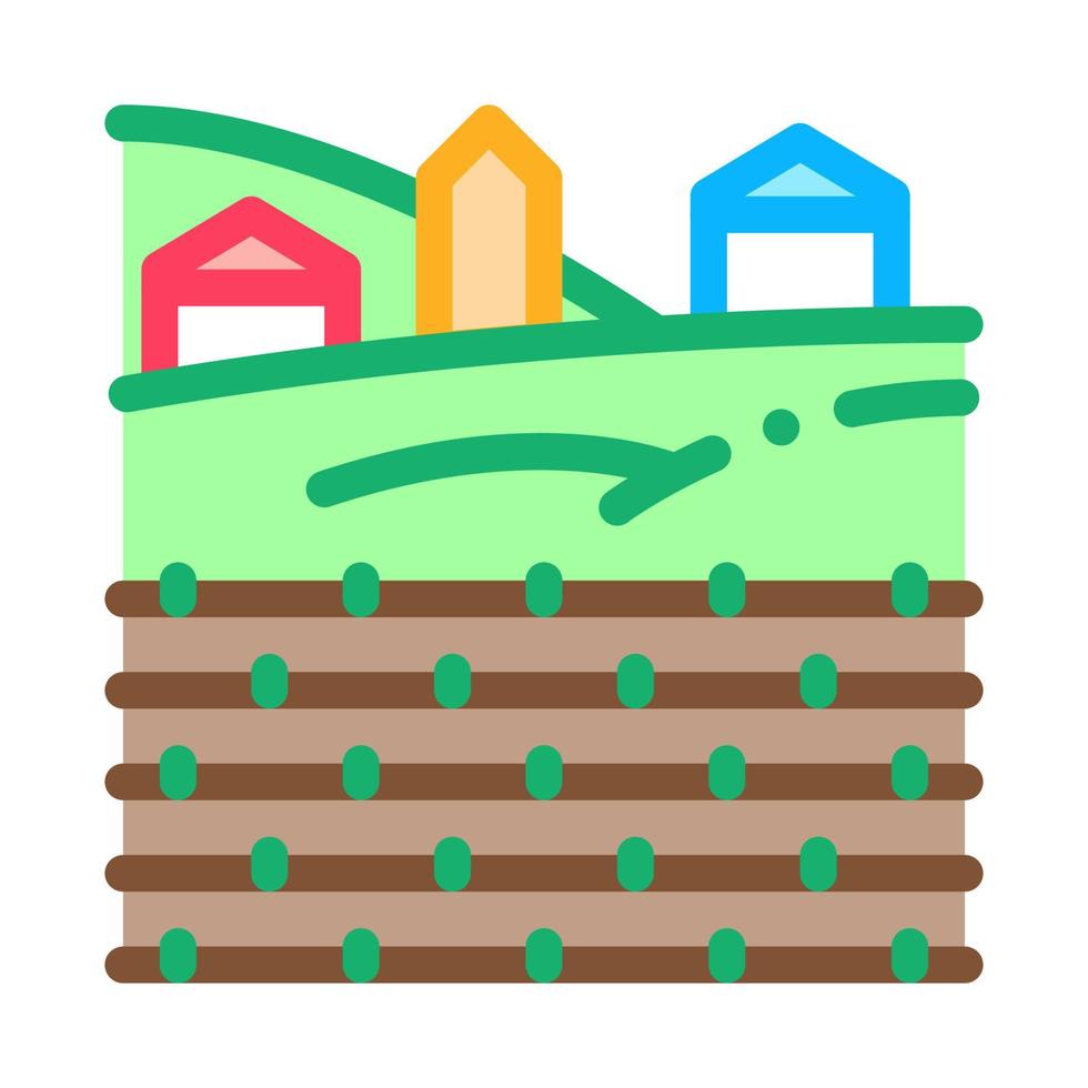 garden in village icon vector outline illustration