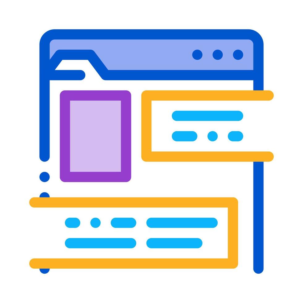 information document folder icon vector outline illustration