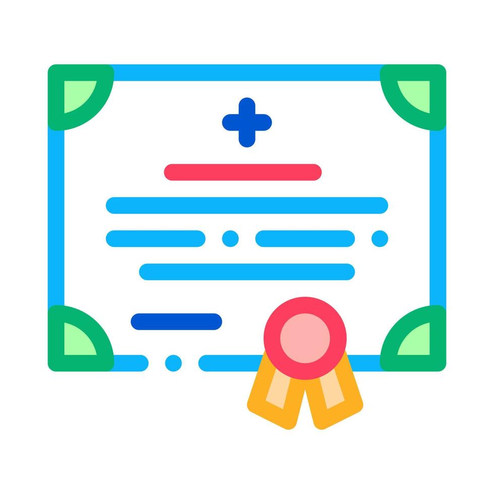 medical certificate of nurse degree icon vector outline illustration