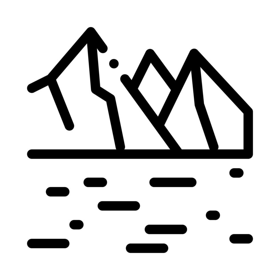 mountain and forest terrain icon vector outline illustration