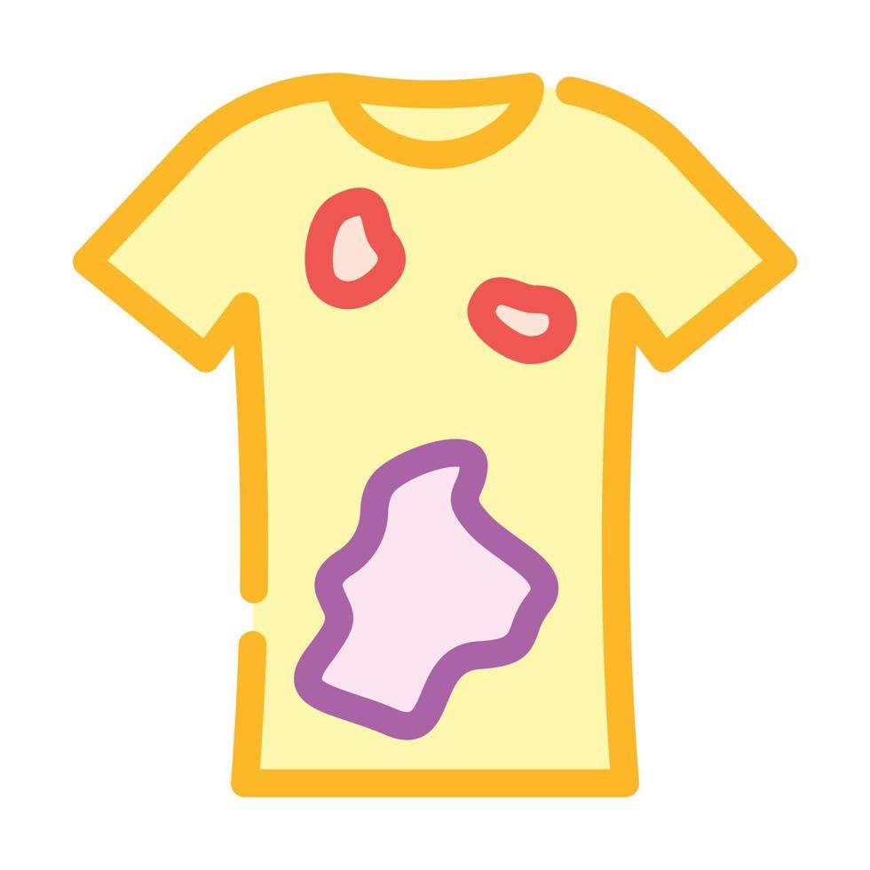 dirty t-shirt clothes color icon vector illustration