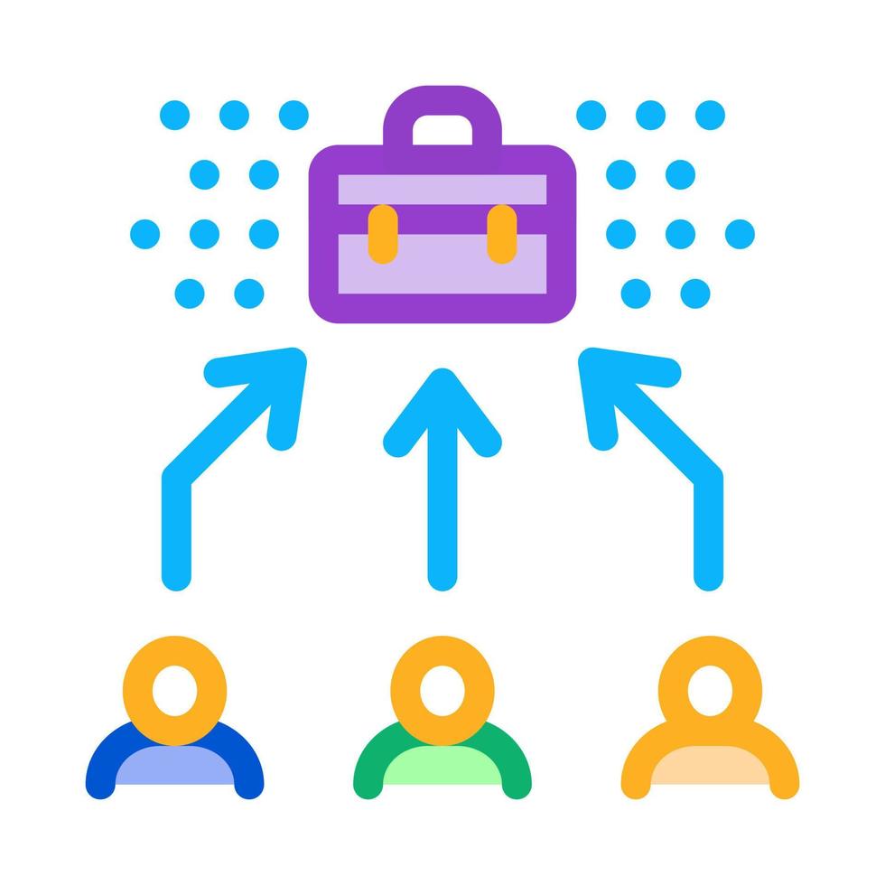 applicants for one job icon vector outline illustration