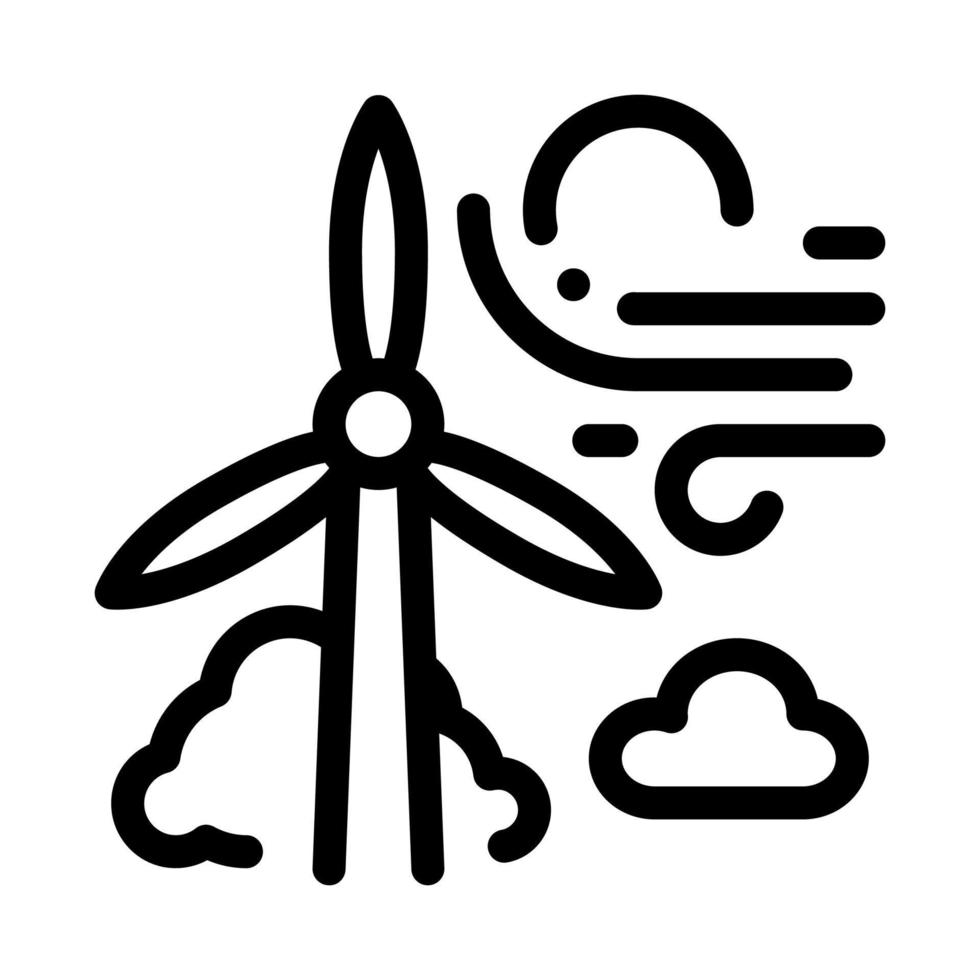 ilustración de contorno de vector de icono de molino de energía eólica alta