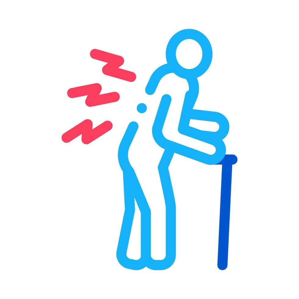 senile arthritis of back icon vector outline illustration