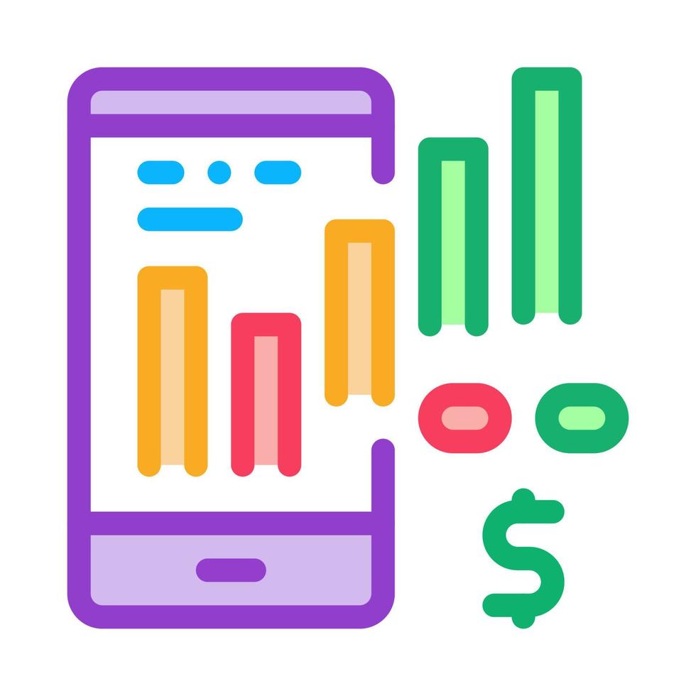 promotion chart on phone icon vector outline illustration