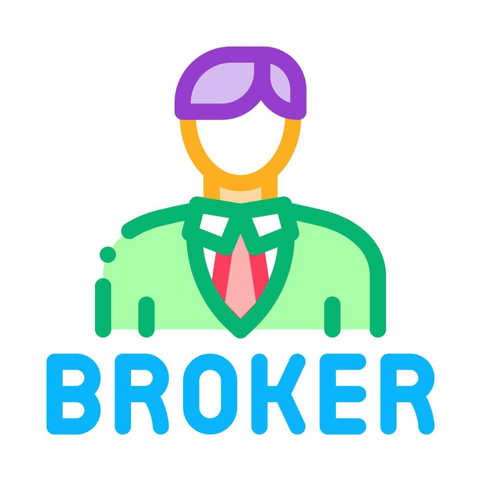 broker man icon vector outline illustration