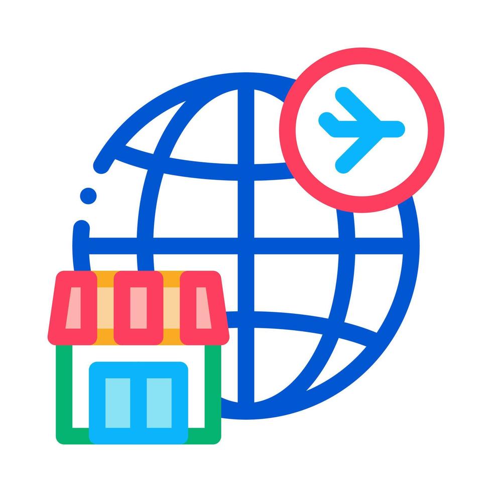 duty free all over world icon vector outline illustration