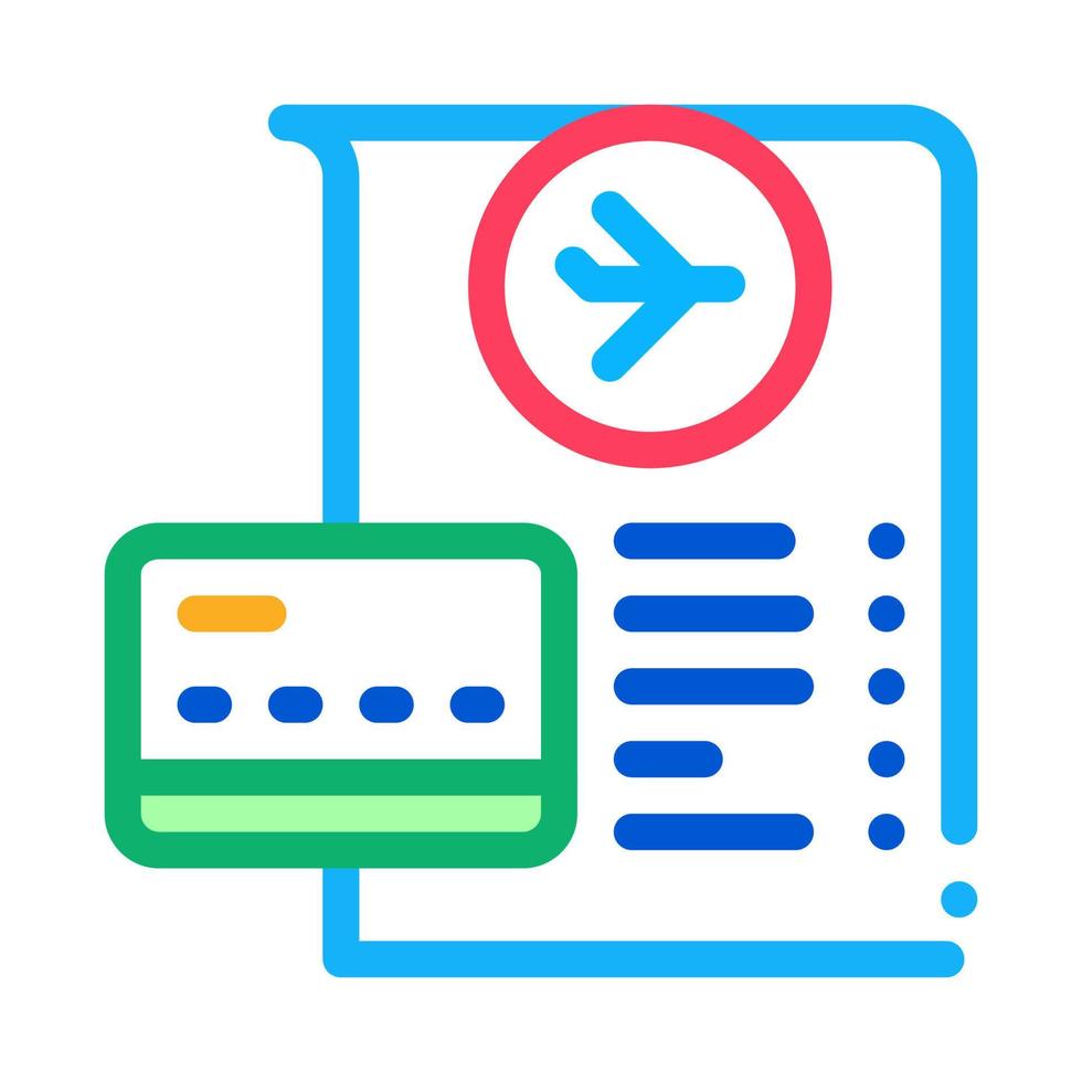 card for payment and check in duty free icon vector outline illustration