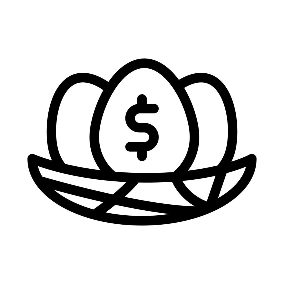 ilustración de contorno de vector de icono de huevos de marca de dólar