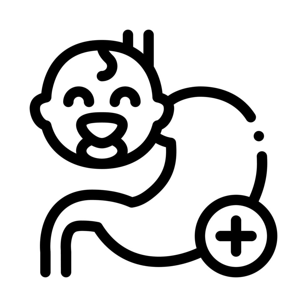 work of esophagus of newborn baby icon vector outline illustration