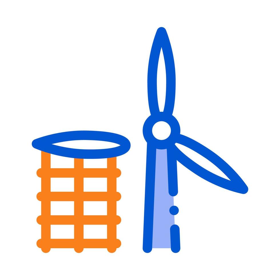 wing of windmill fell away icon vector outline illustration