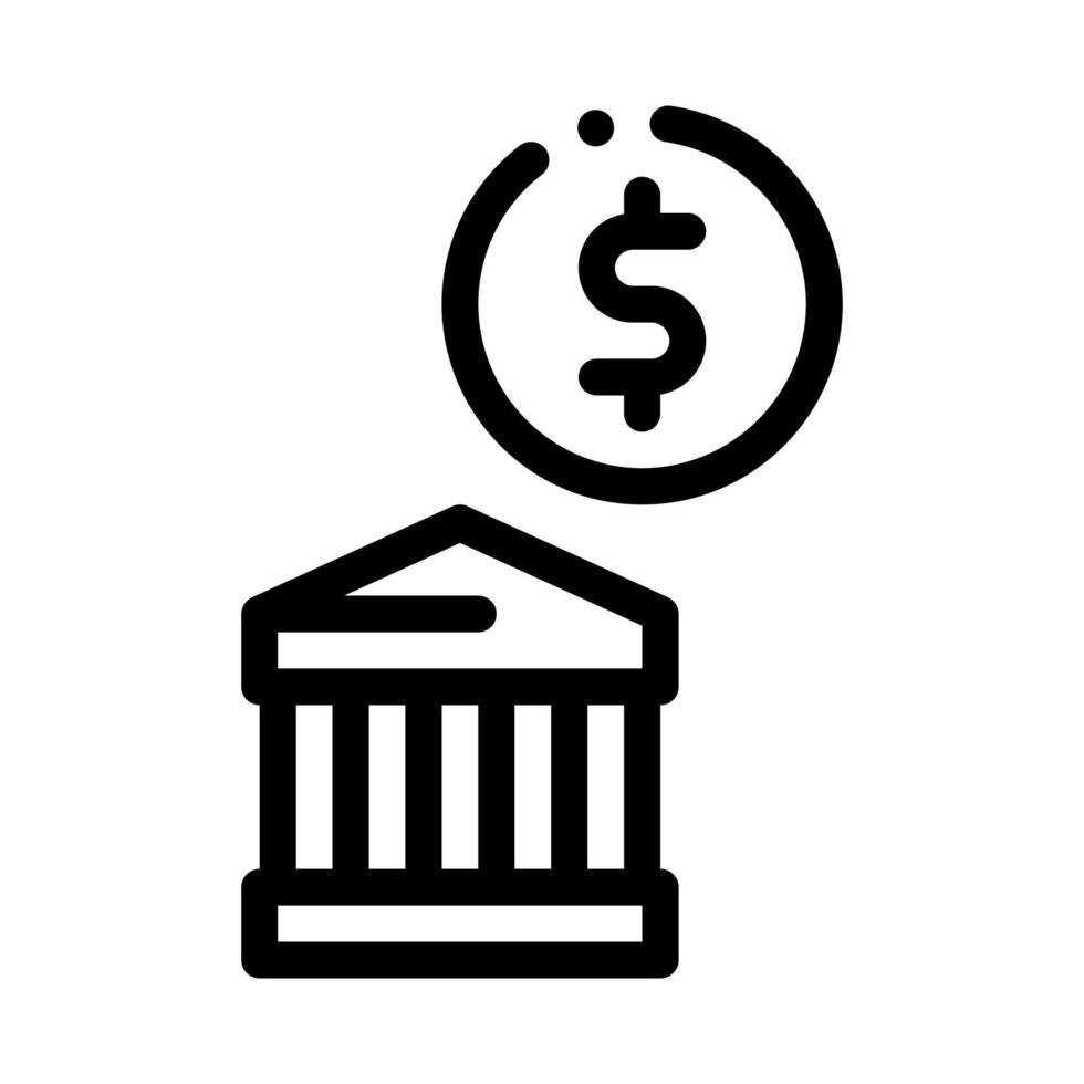 Building Coin Icon Vector Outline Illustration