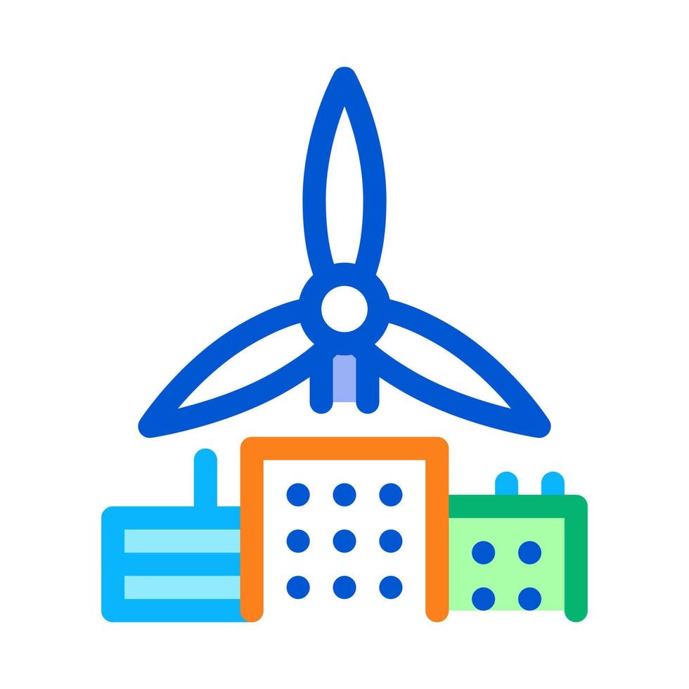 wind energy residential technology icon vector outline illustration