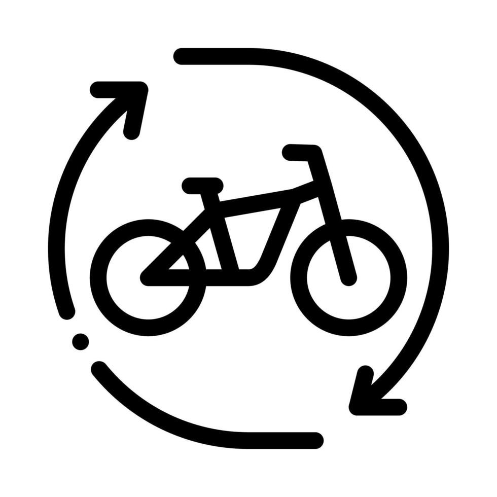Ilustración de contorno de vector de icono de alquiler de servicios de uso compartido de bicicletas