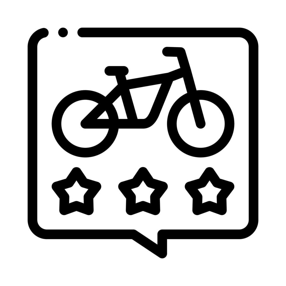 ilustración de contorno de vector de icono de servicios de uso compartido de bicicletas de calificación de estrellas