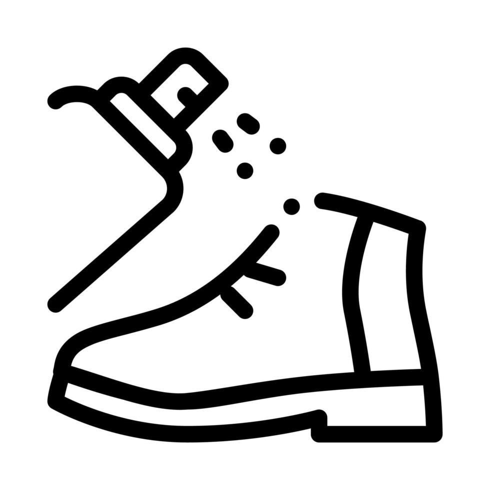 ilustración de contorno de vector de icono de zapato de pintura en aerosol