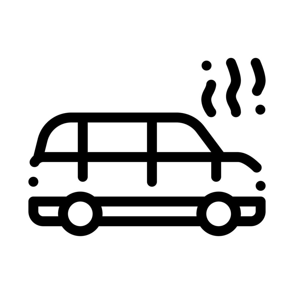 Smoking Car Icon Vector Outline Illustration
