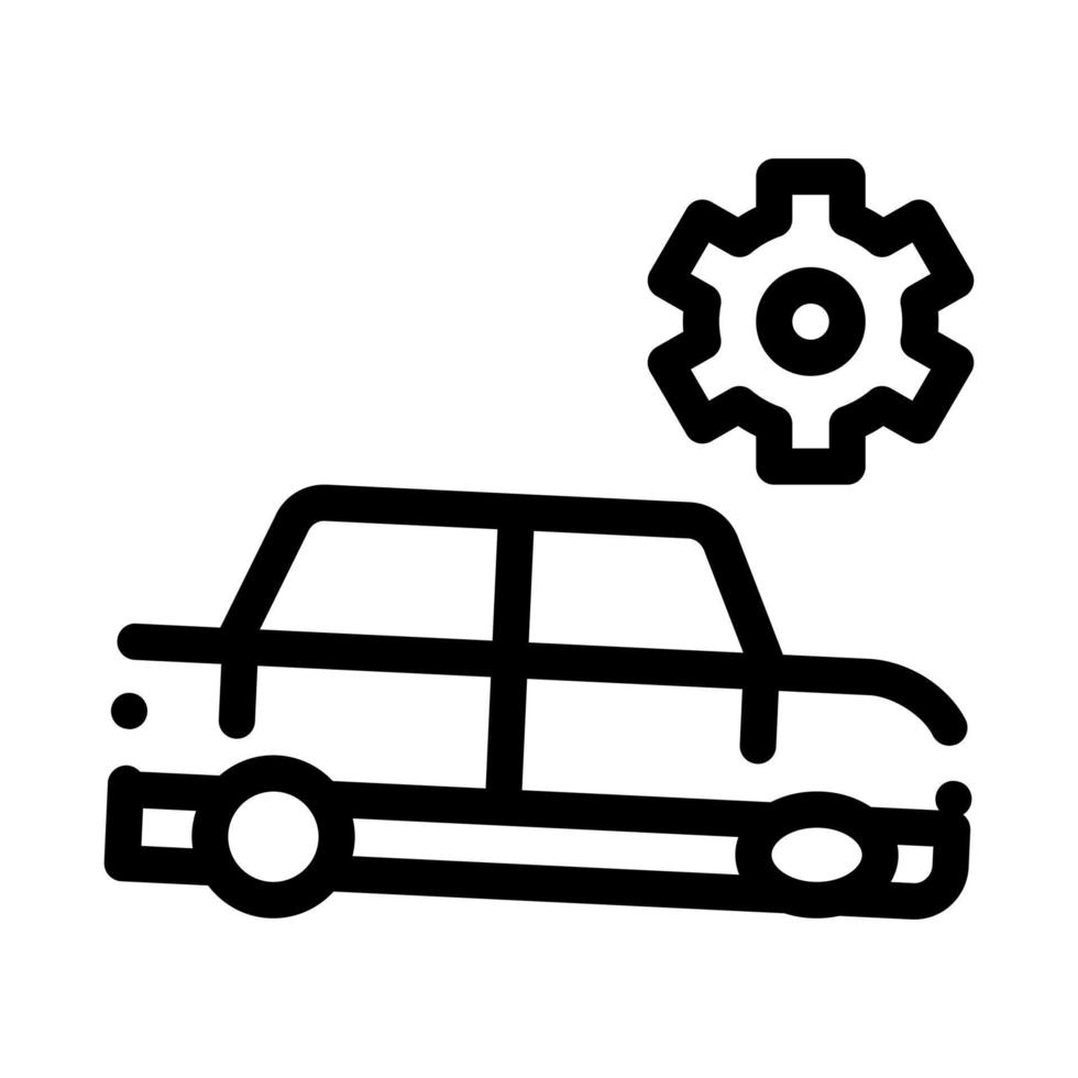Ilustración de contorno de vector de icono de engranaje de coche roto