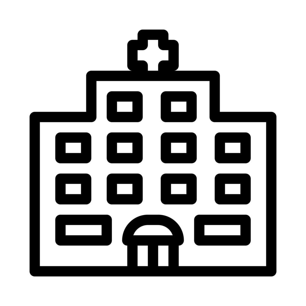 ilustración de contorno de vector de icono de edificio de hospital