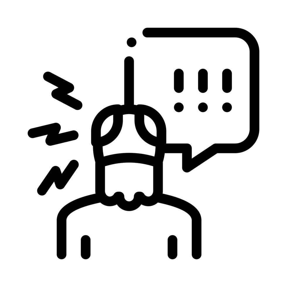 Old Man Screaming Icon Vector Outline Illustration