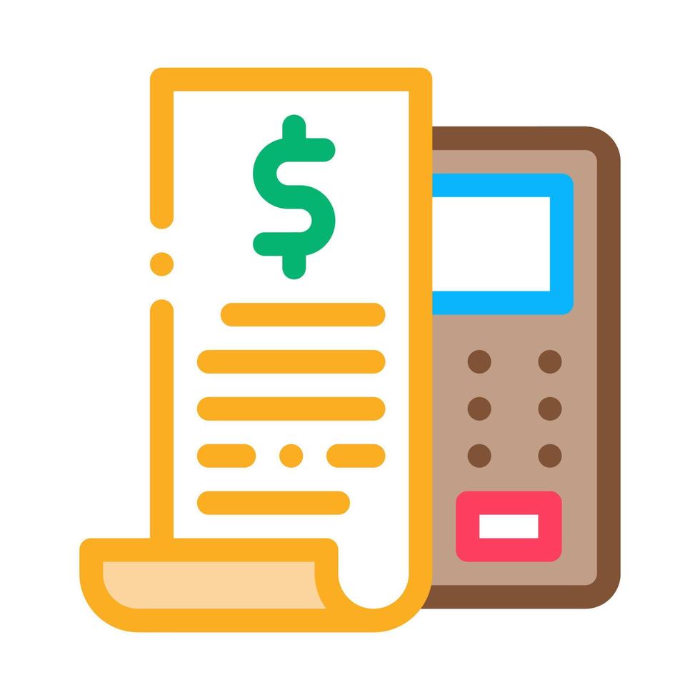 Check Cash Device Icon Vector Outline Illustration